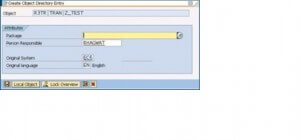 Create object directory screen