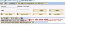 Query from user group: Initial Screens
