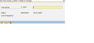 User group change or create screen