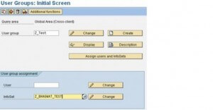 User group intial screen