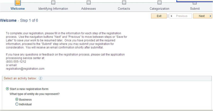 sample online registration