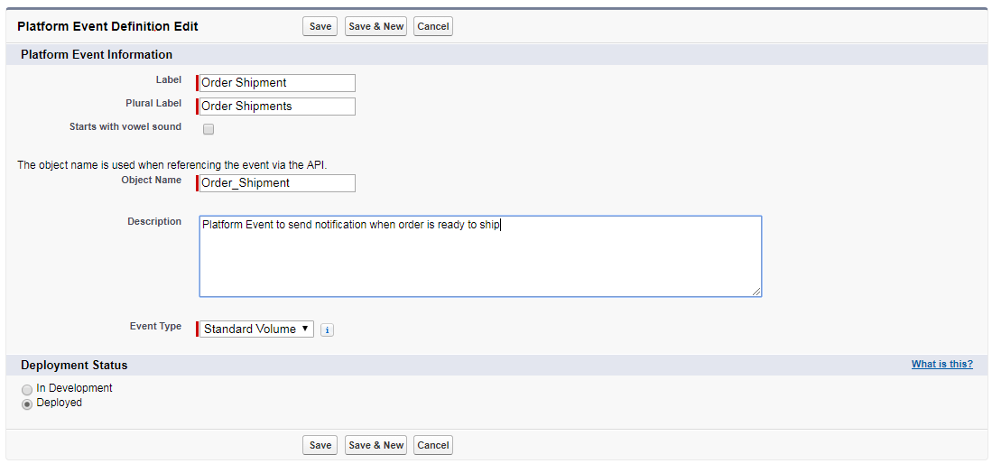 Setting Up Platform Event In Salesforce