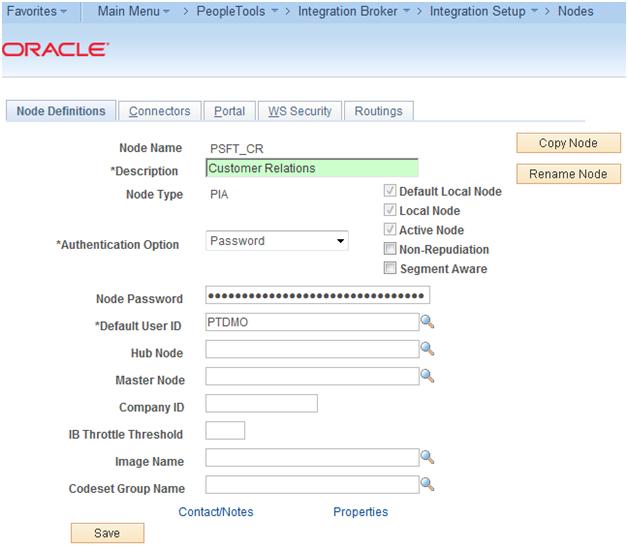Node Definition Password